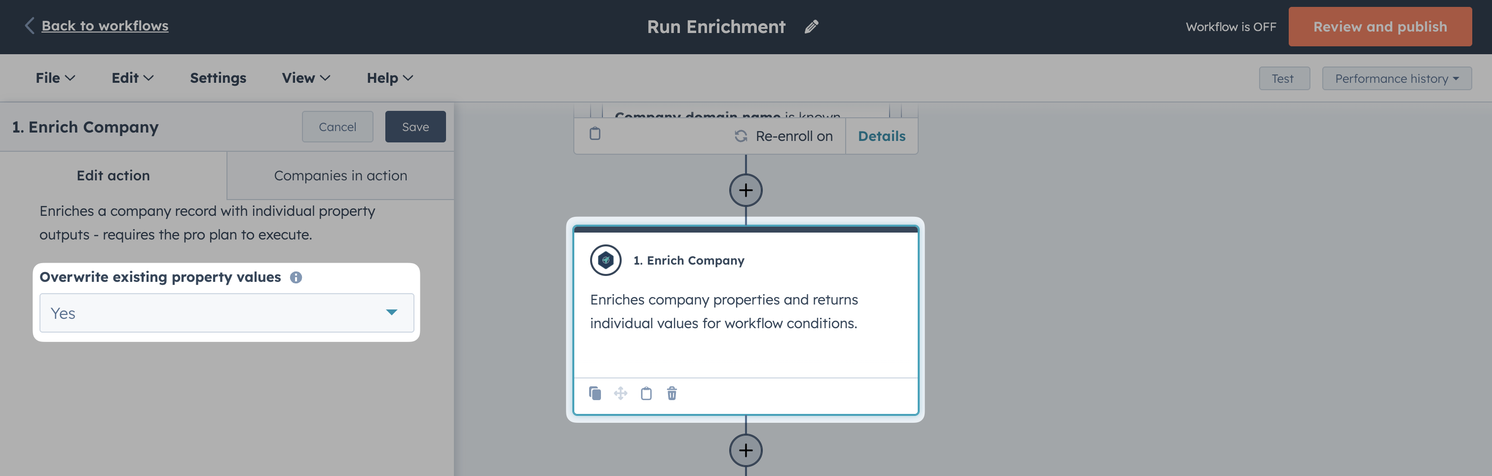 AccountScout enrichment workflow action