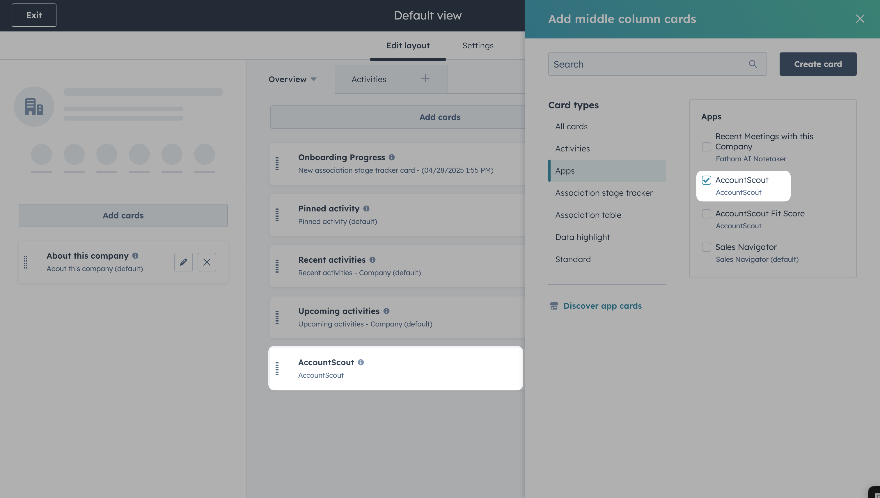 Modify HubSpot record view screen